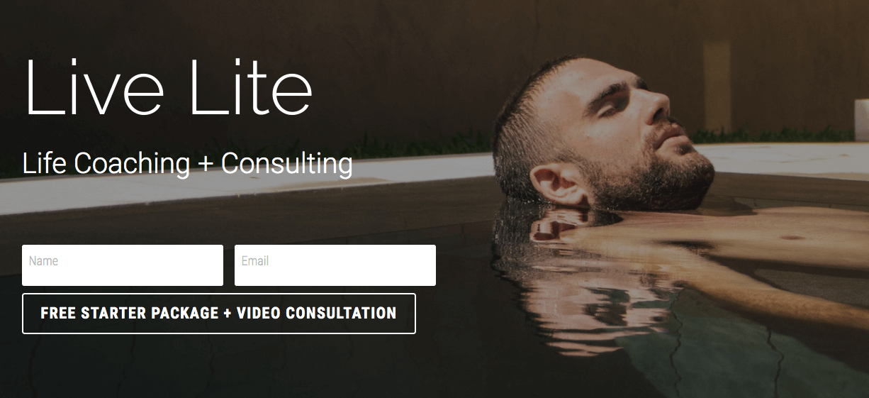 Screenshot of a Strikingly user's website offering life coaching services Screenshot of a Strikingly user's website offering life coaching services